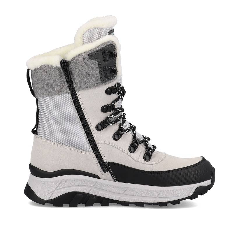 Rieker Artikelnummer W0066-60 Rieker Damen Schnürstiefel creamy-white black Kauf eins, bekomm eins gratis