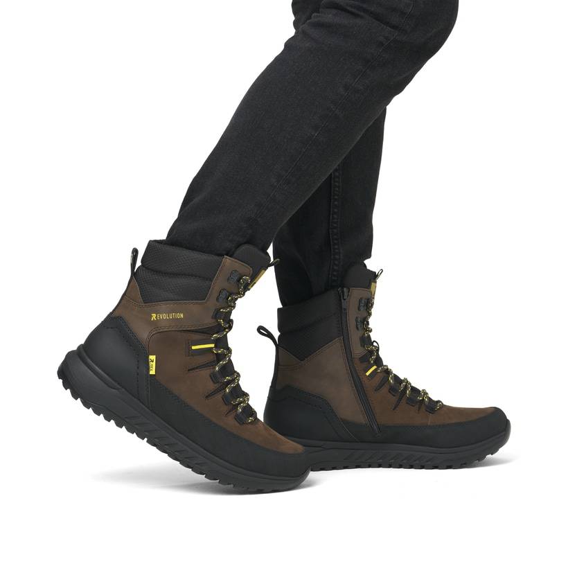 Rieker Artikelnummer U0171-25 Rieker Herren Schnürstiefel holzbraun-schwarz Sonderangebote