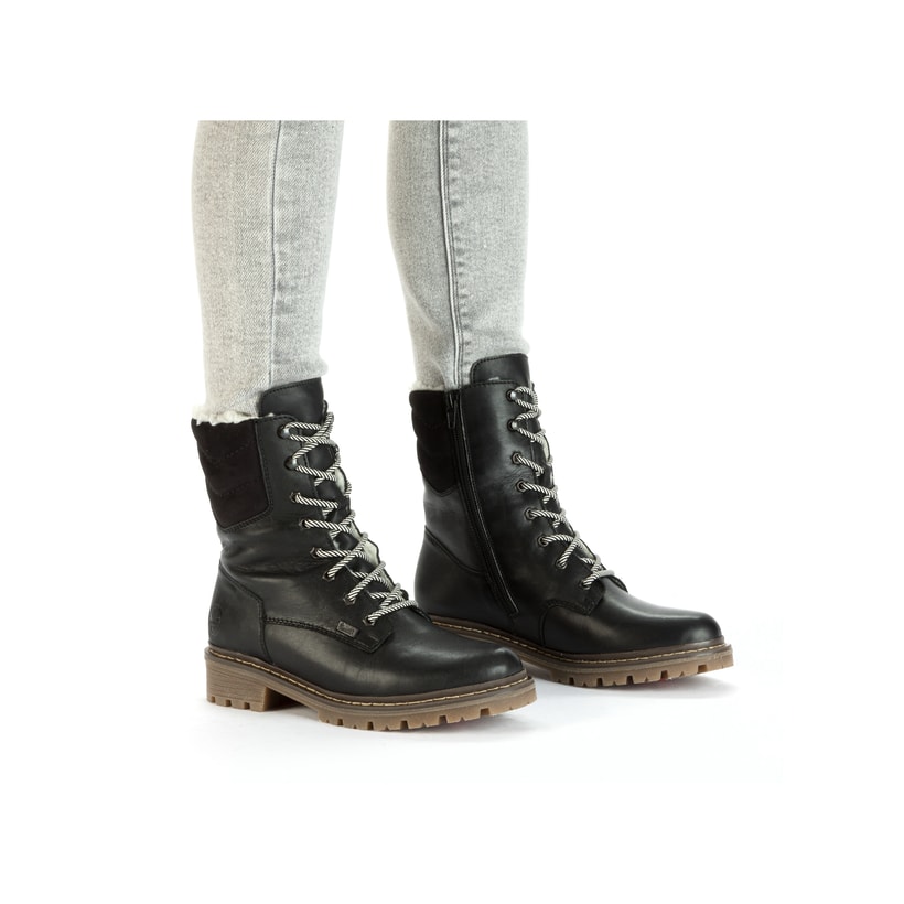 Rieker Artikelnummer Y9232-00 Rieker Damen Schnürstiefel tiefschwarz Super Sparpreis