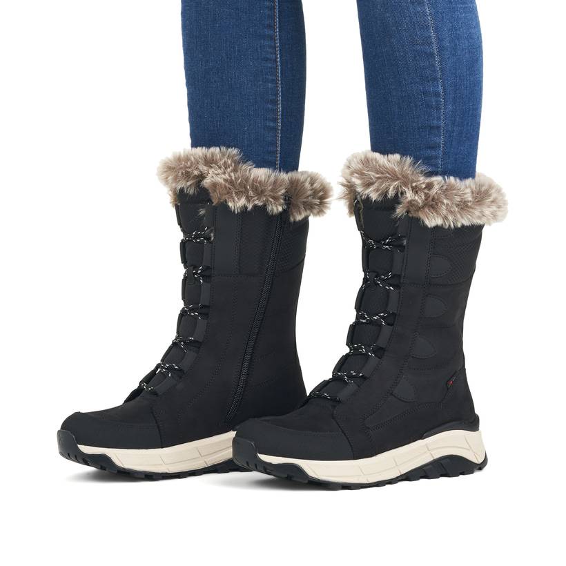 Rieker Artikelnummer W0070-00 Rieker Damen Schnürstiefel asphaltschwarz Wochenangebot