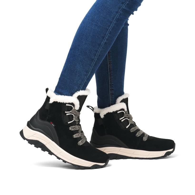 Rieker Artikelnummer W0073-00 Rieker Damen Schnürstiefel graphitschwarz Vierteljährliche Förderung