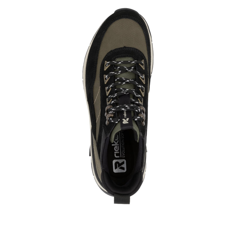 Rieker Artikelnummer W0067-54 Rieker Damen Schnürstiefel urbanschwarz-khaki Nur noch ein Tag übrig