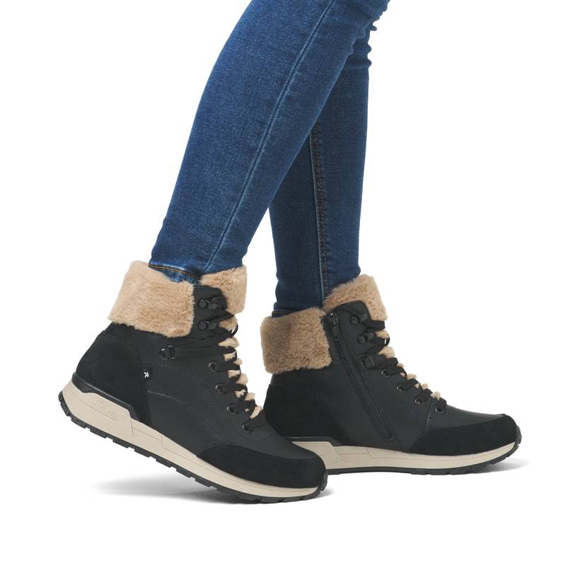 Rieker Artikelnummer W0670-00 Rieker Damen Schnürstiefel carbonschwarz Speichern exportieren