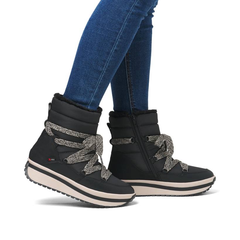 Rieker Artikelnummer W0971-00 Rieker Damen Schnürstiefel asphaltschwarz zollfrei