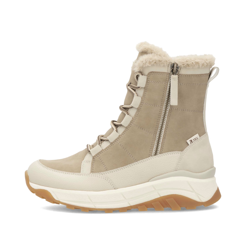 Rieker Artikelnummer W0071-20 Rieker Damen Schnürstiefel cremebeige 50% Rabatt für begrenzte Zeit