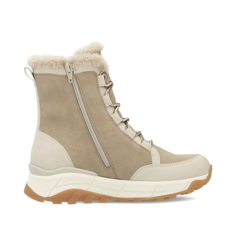 Rieker Artikelnummer W0071-20 Rieker Damen Schnürstiefel cremebeige 50% Rabatt für begrenzte Zeit