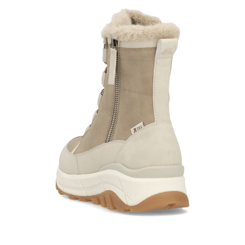 Rieker Artikelnummer W0071-20 Rieker Damen Schnürstiefel cremebeige 50% Rabatt für begrenzte Zeit