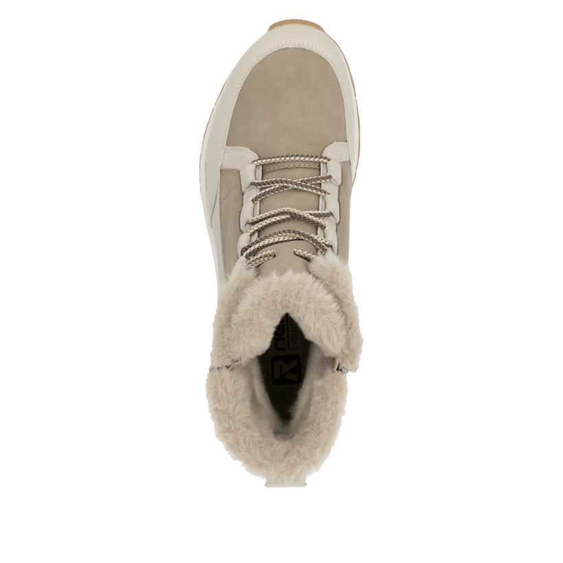 Rieker Artikelnummer W0071-20 Rieker Damen Schnürstiefel cremebeige 50% Rabatt für begrenzte Zeit