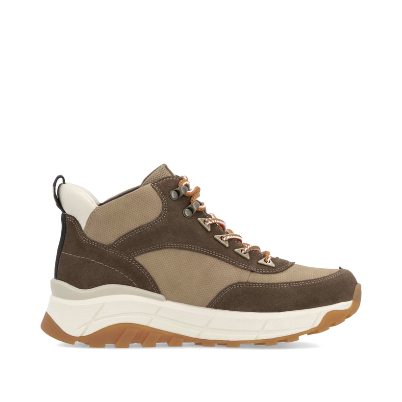 Rieker Artikelnummer W0067-20 Rieker Damen Schnürstiefel hozbraun-beige Rabatte dieses Monats