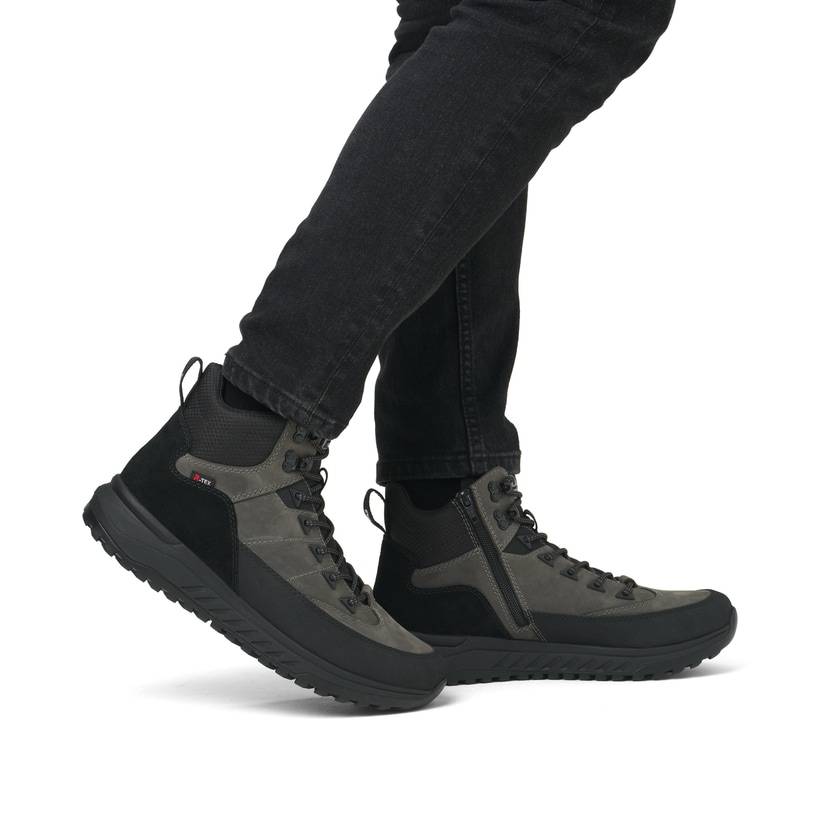 Rieker Artikelnummer U0174-42 Rieker Herren Schnürstiefel graphitgrau-schwarz 2025