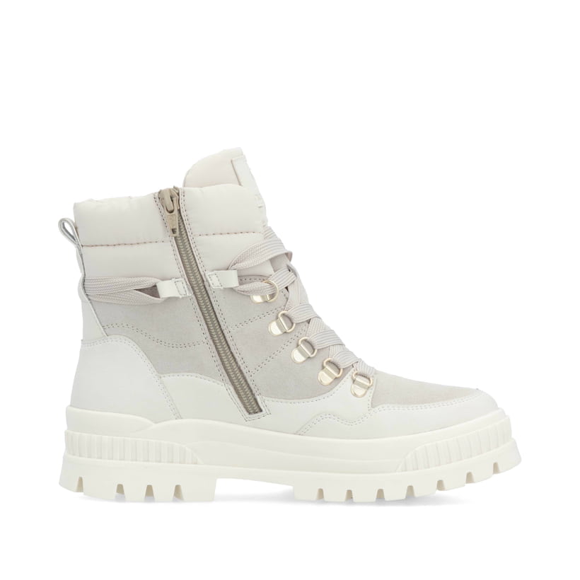 Rieker Artikelnummer W2171-80 Rieker Damen Schnürstiefel arktikgrau-cremeweiß Online