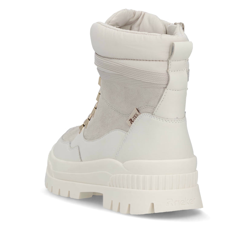 Rieker Artikelnummer W2171-80 Rieker Damen Schnürstiefel arktikgrau-cremeweiß Online