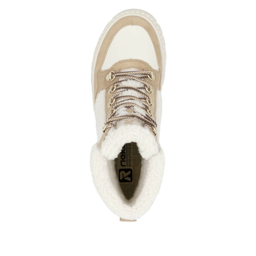 Rieker Artikelnummer W2173-62 Rieker Damen Schnürstiefel sandbeige-cremeweiß Hotsell