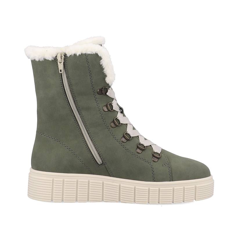 Rieker Artikelnummer W1070-54 Rieker Damen Schnürstiefel khaki snow Schlussverkauf