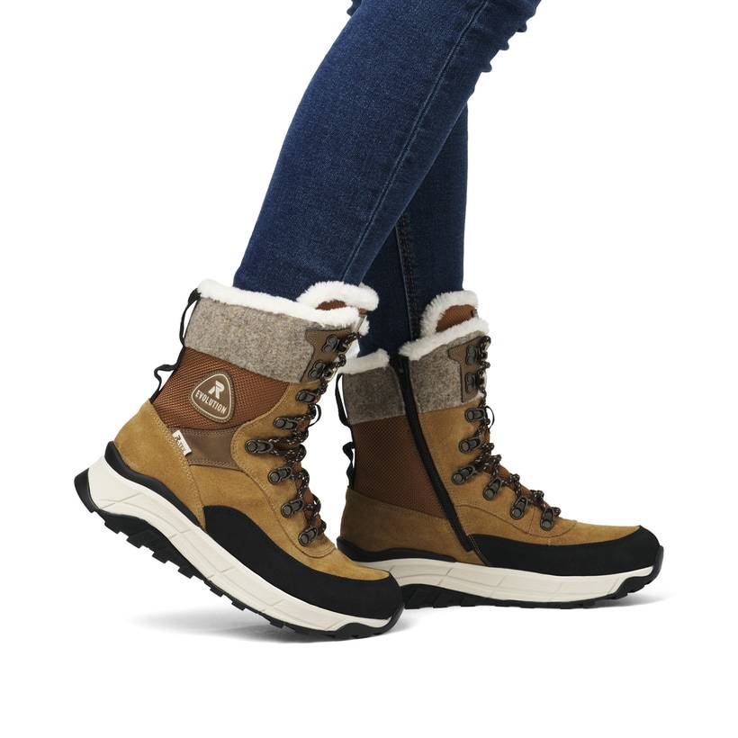 Rieker Artikelnummer W0066-22 Rieker Damen Schnürstiefel kamelbraun Fabrikverkauf