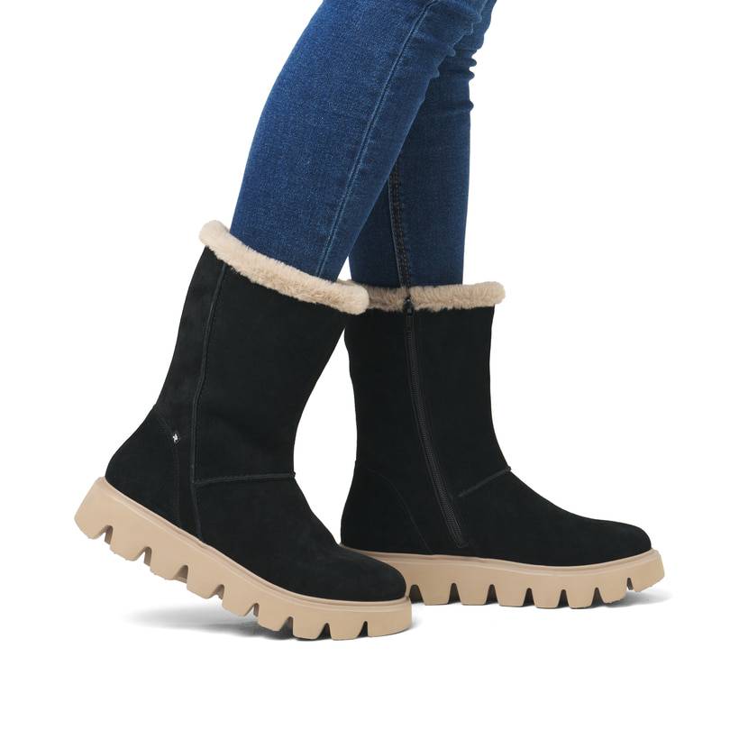 Rieker Artikelnummer W2072-00 Rieker Damen Hochschaftstiefel urbanschwarz Fabrikpreis