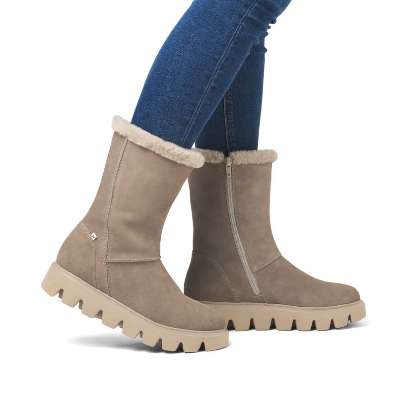 Rieker Artikelnummer W2072-64 Rieker Damen Hochschaftstiefel graubeige Versandkostenfrei