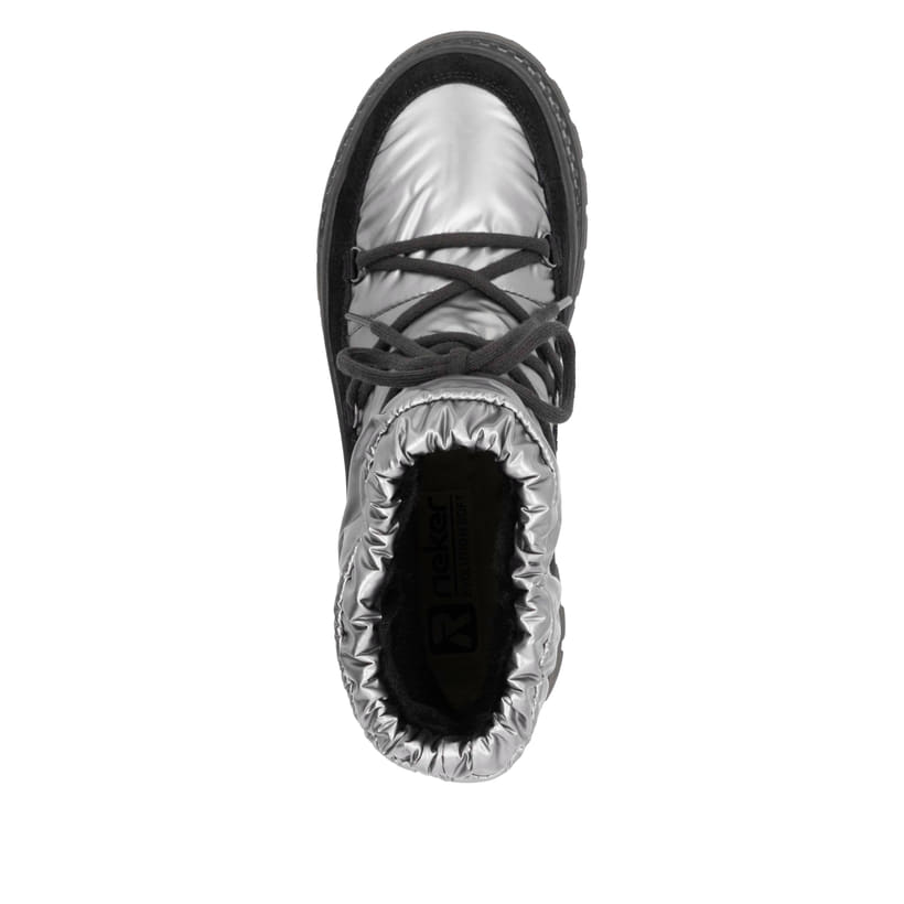 Rieker Artikelnummer W2170-42 Rieker Damen Kurzstiefel silber-schwarz Preisnachlass