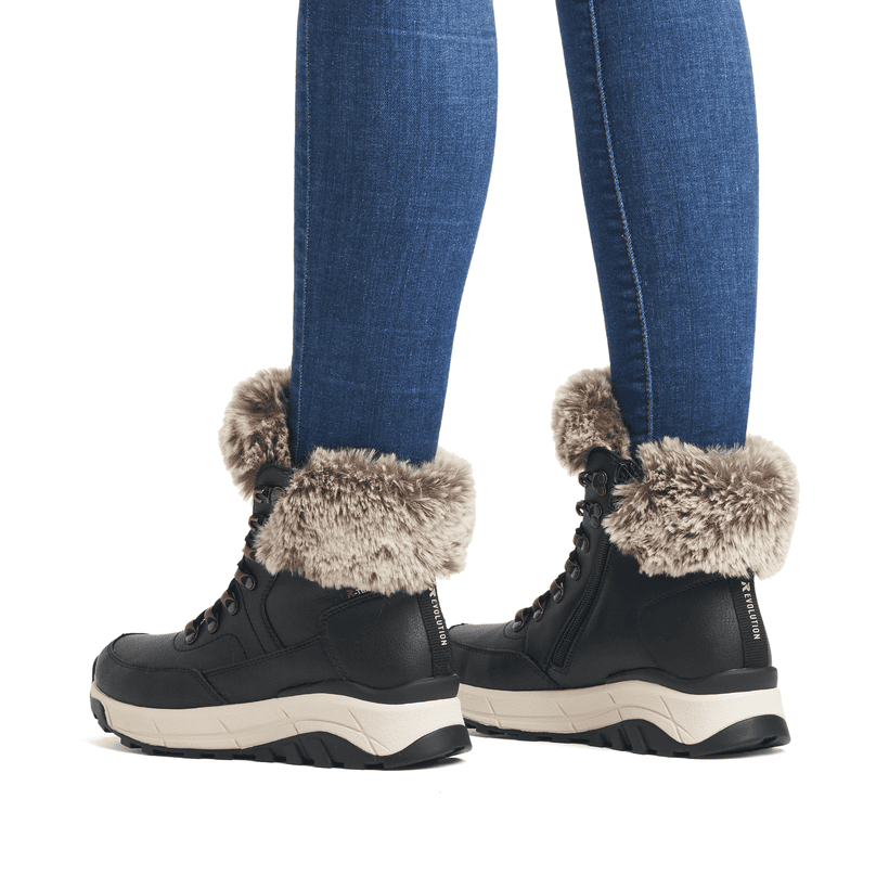 Rieker Artikelnummer W0063-00 Rieker Damen Schnürstiefel stahlschwarz Cyber Monday