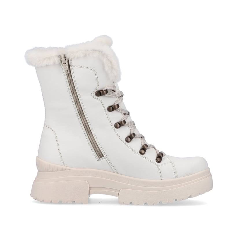 Rieker Artikelnummer W0372-80 Rieker Damen Schnürstiefel frost white Muttertagsangebot