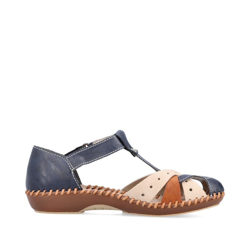 Rieker Artikelnummer M1655-14 Rieker Damen Riemchensandalen marineblau-beige Lagerräumung