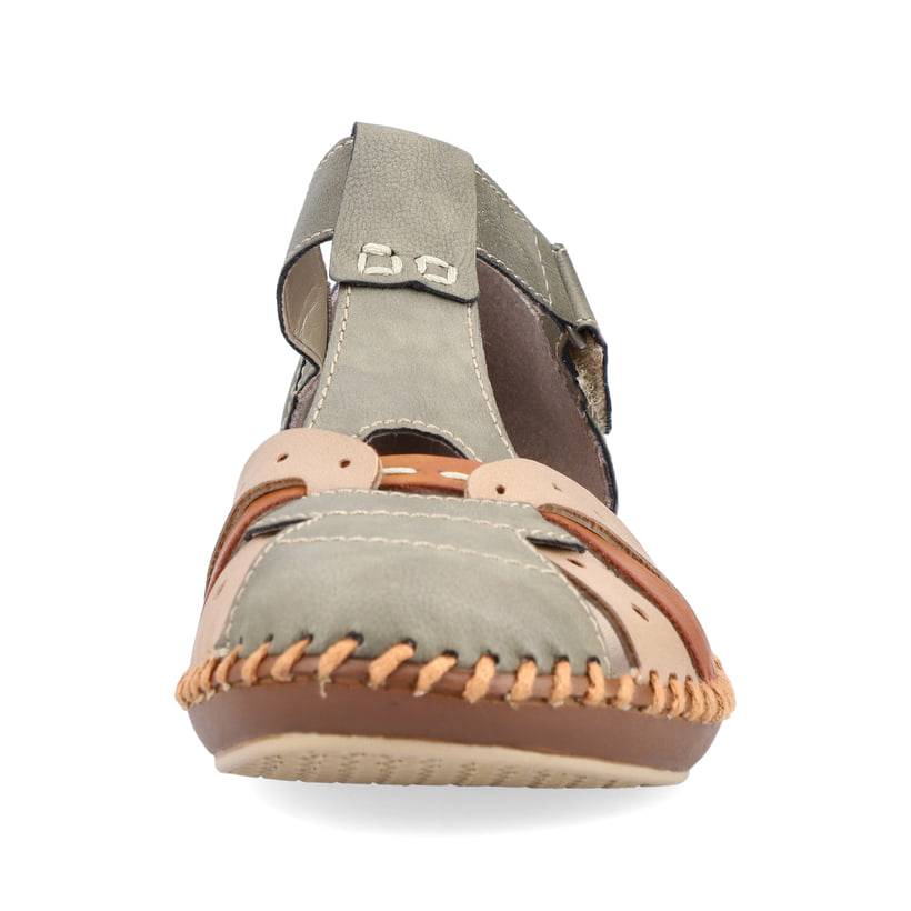 Rieker Artikelnummer M1655-54 Rieker Damen Riemchensandalen mintgrün-beige Neueste Mode