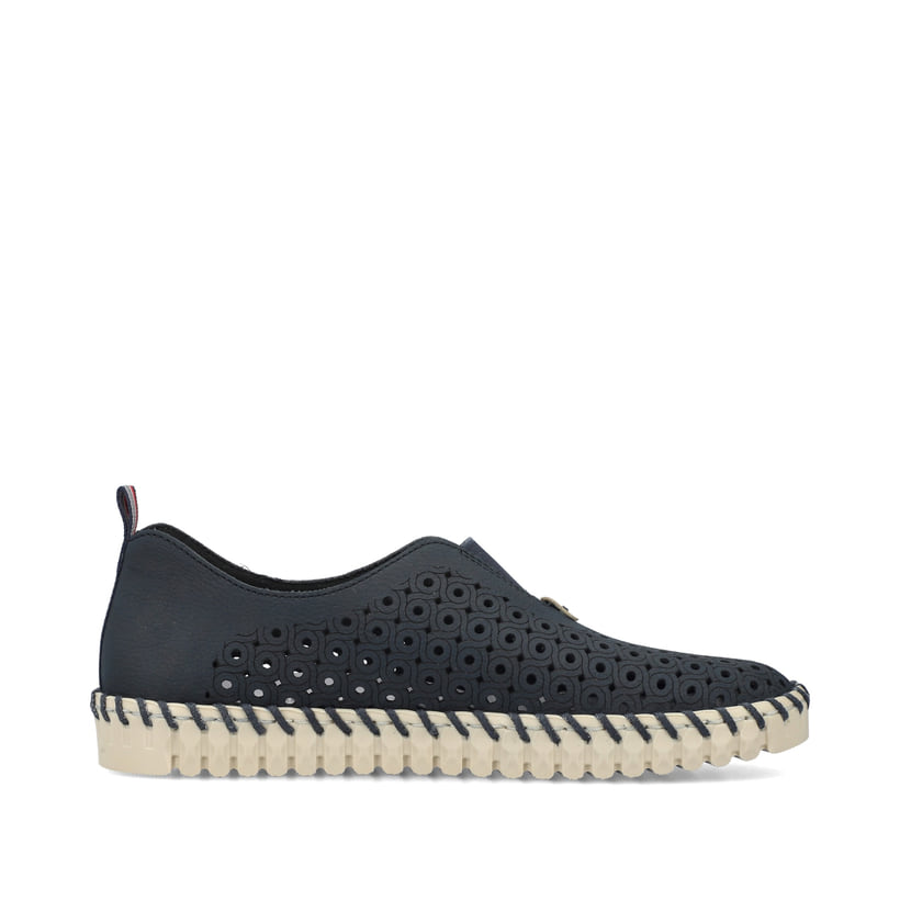 Rieker Artikelnummer N1963-14 Rieker Damen Slipper stahlblau Online Outlet