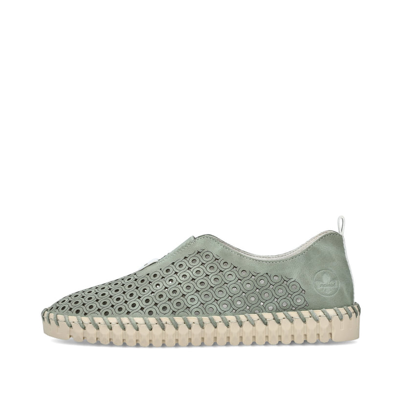 Rieker Artikelnummer N1963-52 Rieker Damen Slipper khakigrün Räumungsverkauf