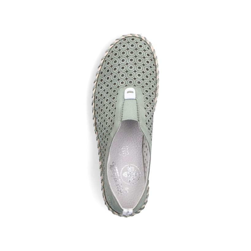 Rieker Artikelnummer N1963-52 Rieker Damen Slipper khakigrün Räumungsverkauf