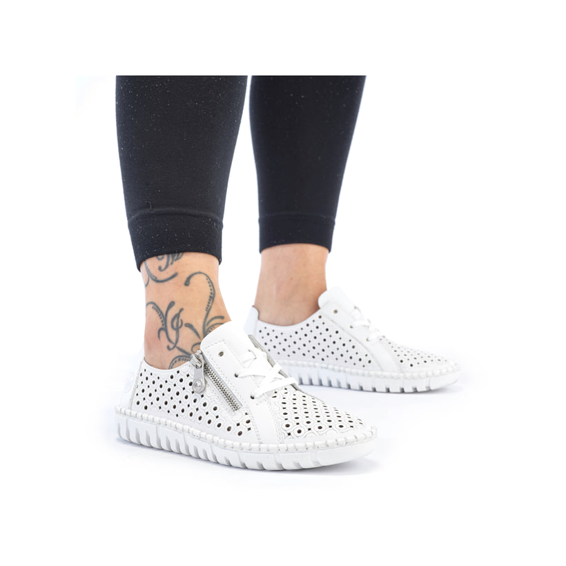 Rieker Artikelnummer M2300-80 Rieker Damen Schnürschuhe perlweiß VIP-Rabatte