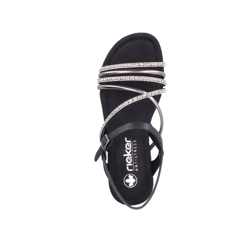Rieker Artikelnummer 65262-00 Rieker Damen Riemchensandalen tiefschwarz Tiefpreis