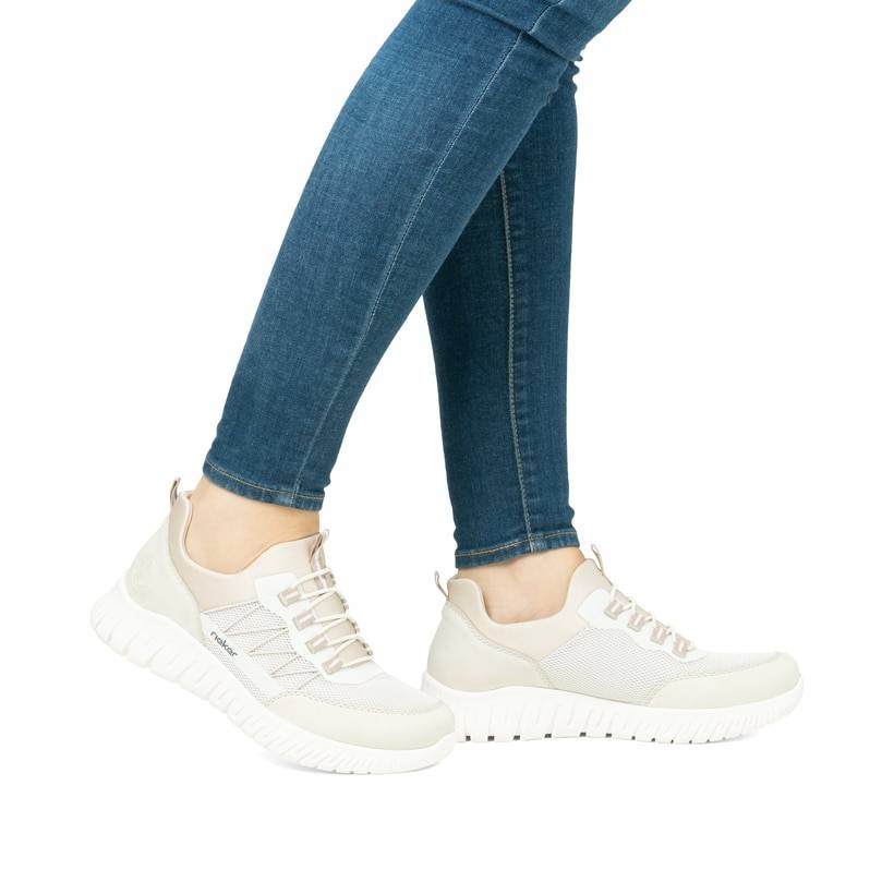 Rieker Artikelnummer M5358-60 Rieker Damen Slipper vanilleweiß Bis zu 60% Rabatt