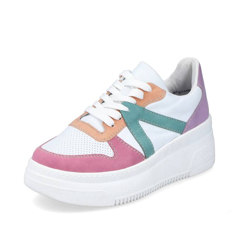 Rieker Artikelnummer M7814-90 Rieker Damen Sneaker Low eisweiss-mehrfarbig Super Rabatt