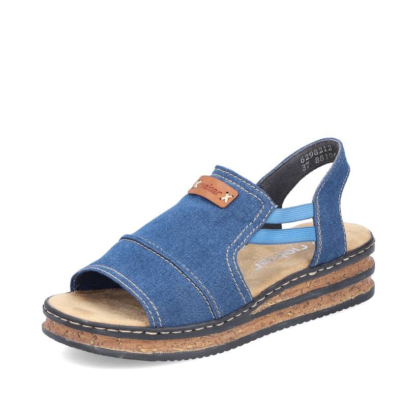 Rieker Artikelnummer 62982-12 Rieker Damen Keilsandaletten meeresblau 50% Rabatt mit kostenlosem Versand