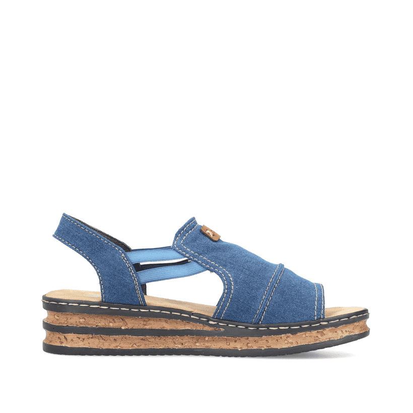 Rieker Artikelnummer 62982-12 Rieker Damen Keilsandaletten meeresblau 50% Rabatt mit kostenlosem Versand