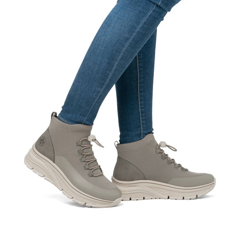 Rieker Artikelnummer 48059-64 Rieker Damen Slipper beigegrau Rabatte dieses Monats