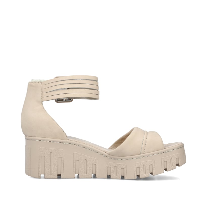 Rieker Artikelnummer 68093-60 Rieker Damen Keilsandaletten sandbeige Schlussverkauf
