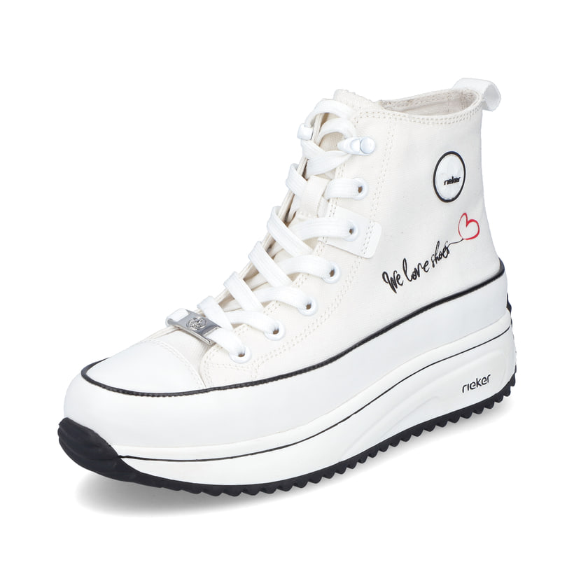 Rieker Artikelnummer 90012-80 Rieker Damen Sneaker High eisweiss Fabrikverkauf