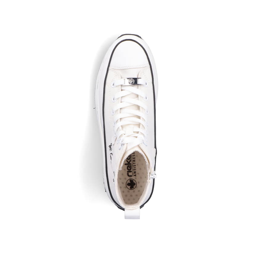 Rieker Artikelnummer 90012-80 Rieker Damen Sneaker High eisweiss Fabrikverkauf