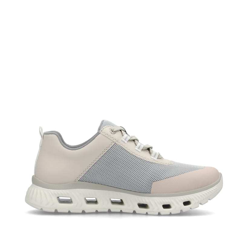 Rieker Artikelnummer M6006-90 Rieker Damen Sneaker Low hellbeige-pastellblau-rosa Blitzverkäufe