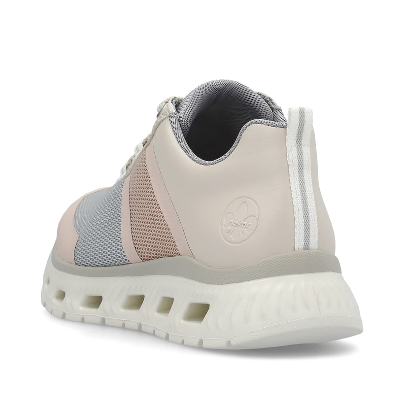 Rieker Artikelnummer M6006-90 Rieker Damen Sneaker Low hellbeige-pastellblau-rosa Blitzverkäufe