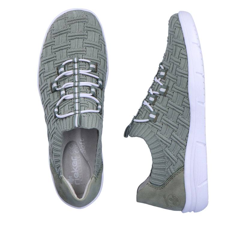Rieker Artikelnummer L7463-52 Rieker Damen Slipper grüngrau Kostenloser Versand