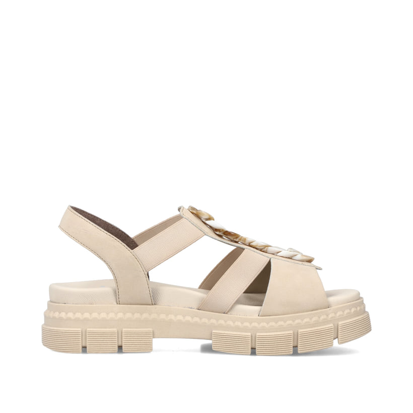 Rieker Artikelnummer V5350-60 Rieker Damen Riemchensandalen hellbeige Limitierter Zeitrabatt