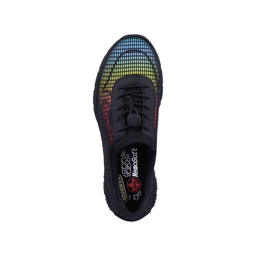 Rieker Artikelnummer N3250-90 Rieker Damen Slipper regenbogenfarben Preisnachlass