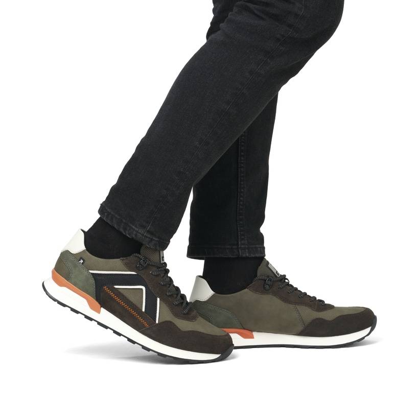 Rieker Artikelnummer U0310-54 Rieker Herren Sneaker Low grünbraun-schwarz Valentinstagsangebot