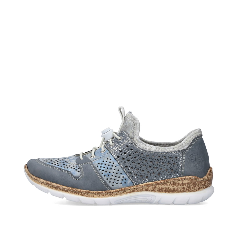 Rieker Artikelnummer N4255-12 Rieker Damen Slipper metallic-blau Neuheiten