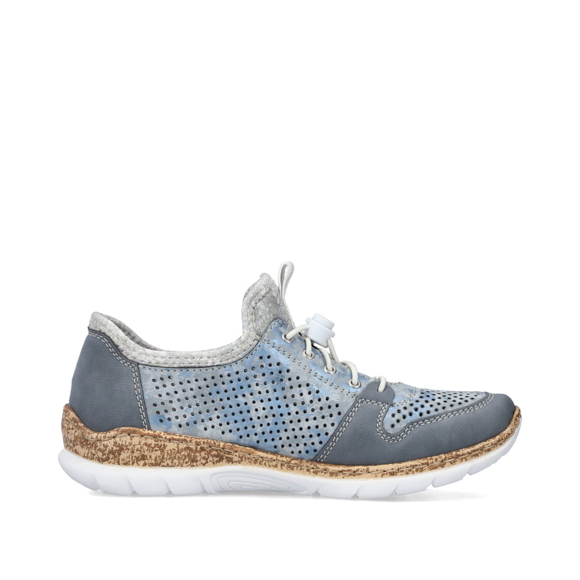 Rieker Artikelnummer N4255-12 Rieker Damen Slipper metallic-blau Neuheiten