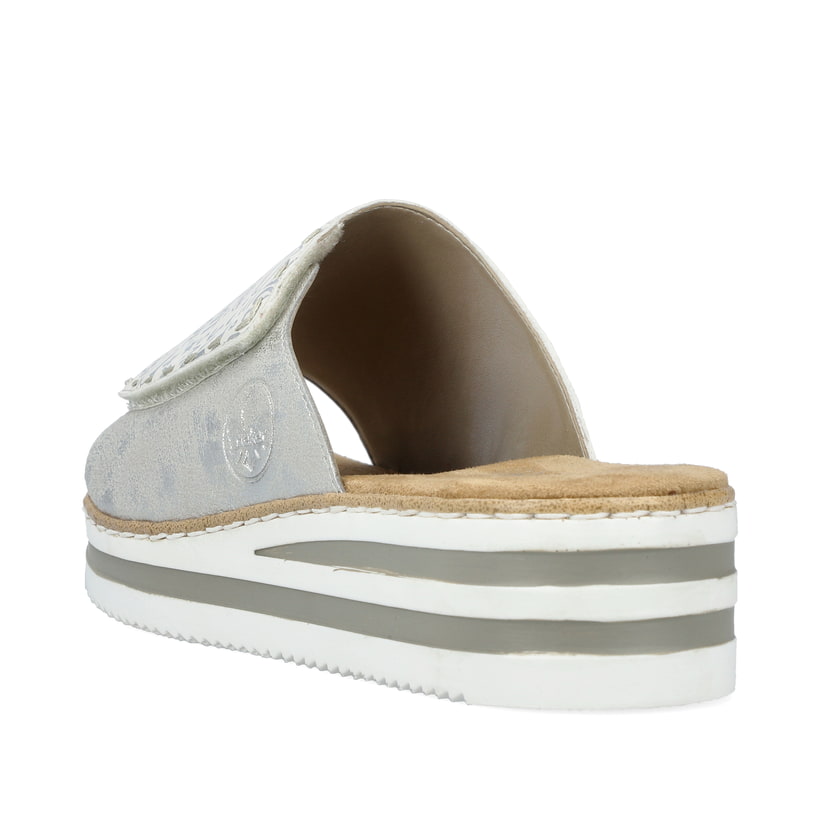Rieker Artikelnummer V0290-90 Rieker Damen Pantoletten silber-metallic Letzte 3 Tage