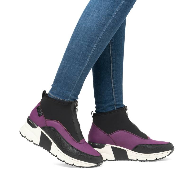 Rieker Artikelnummer N6352-30 Rieker Damen Sneaker High schwarz-lila JETZT KAUFEN