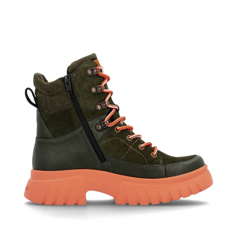 Rieker Artikelnummer W1871-54 Rieker Damen Schnürstiefel khaki-glutorange Neueste Stile
